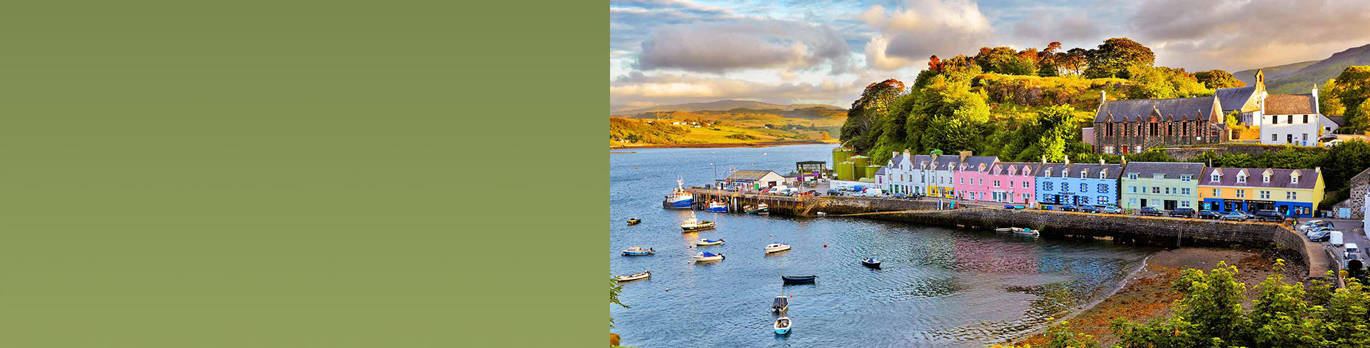 Portree Bay Isle of Skye offering scenic tours by our Kyle Taxi service